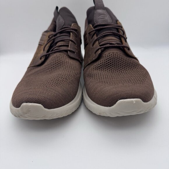 Skechers Delson 3.0 Cicida Mens 12 Slip On Sneakers Brown Athletic 210238 Shoes - Picture 3 of 9